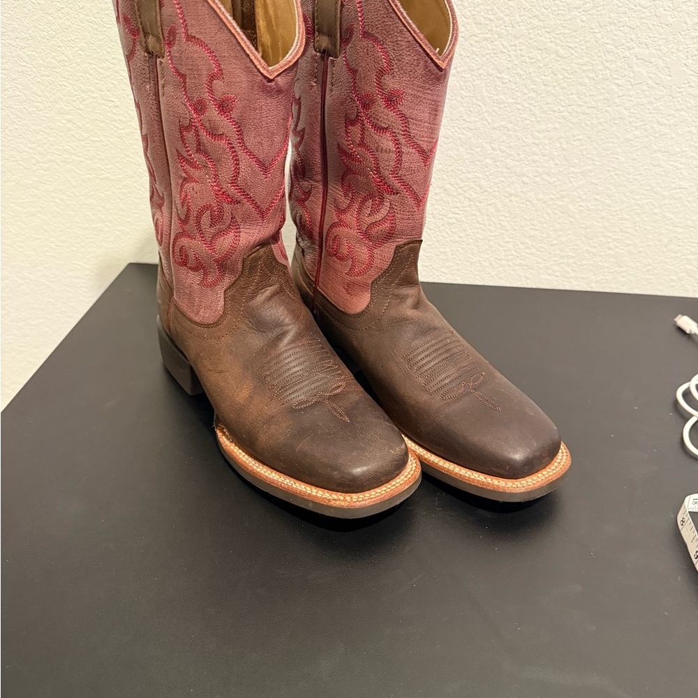 Shyanne Western Boots Pink and Brown